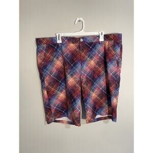 Hreski Golf Shorts Mens 40 Stretch‎ Performance Quick Dry Colorful Plaid